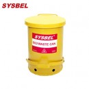 防火垃圾桶|Sysbel防火垃圾桶_14G黃色油漬廢棄物防火垃圾桶WA8109500Y